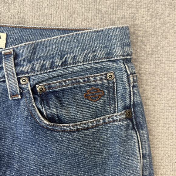 Harley-Davidson Jeans Mens 34x34 Blue Denim MotorClothes Straight Leg 5-Pocket - Picture 4 of 12